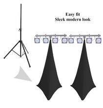 Charger l'image dans la galerie, INSTALLATION HOUSSE SCRIM XL TREPIED SON ET LUMIERE DJ SPANDEX LYCRA EXTENSIBLE