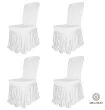 Charger l'image dans la galerie, HOUSSE CHAISE SPANDEX JUPE WHITE (x4) Gabalitains