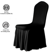Charger l'image dans la galerie, HOUSSE CHAISE SPANDEX JUPE BLACK (x4) Gabalitains