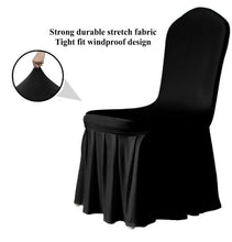 Charger l'image dans la galerie, HOUSSE CHAISE SPANDEX JUPE BLACK (x4) Gabalitains