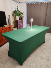 Charger l'image dans la galerie, nappe extensible spandex elasthanne evenementiel vert fonce