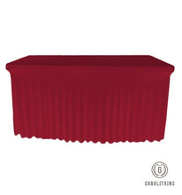 Charger l'image dans la galerie, nappe spandex rectangle juponnage bordeaux