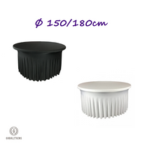 Charger l'image dans la galerie, NAPPE RONDE JUPONNE SPANDEX LYCRA EXTENSIBLE NOIR BLANC Ø150-180CM