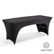 Charger l'image dans la galerie, NAPPE TABLE RECTANGLE SPANDEX EXTENSIBLE DOUBLE ARC NOIR
