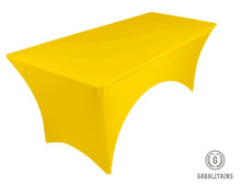 Charger l'image dans la galerie, HOUSSE NAPPE TABLE RECTANGLE ARCHE SPANDEX STRETCH 6ft ARC BLEU JAUNE