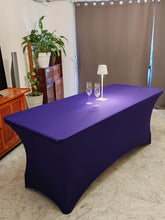 Charger l'image dans la galerie, nappe extensible spandex elasthanne evenementiel violet