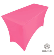 Charger l'image dans la galerie, NAPPE HOUSSE TABLE RECTANGULAIRE SPANDEX 6ft STRETCH TABLECLOTH PINK