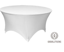 Charger l'image dans la galerie, HOUSSE NAPPE RONDE SPANDEX 6ft BLANC