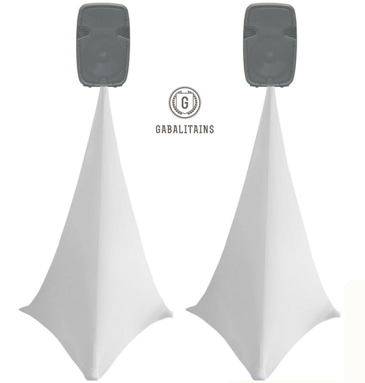 HOUSSE TREPIED ENCEINTE SPANDEX 140x75cm PAIRE BLANC