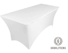 Charger l'image dans la galerie, HOUSSE NAPPE RECTANGULAIRE SPANDEX 6ft 183x75x75cm blanc