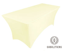 Charger l'image dans la galerie, HOUSSE NAPPE RECTANGULAIRE SPANDEX 6ft 183x75x75cm CREME