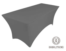 Charger l'image dans la galerie, housse nappe rectangle spandex extensible 4ft 120x60x75cm gris foncé