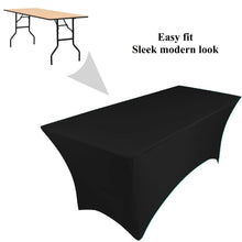 Charger l'image dans la galerie, nappe rectangulaire spandex noire 6ft habillage