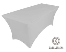 Charger l'image dans la galerie, nappe rectangle spandex lycra gris argent 6ft