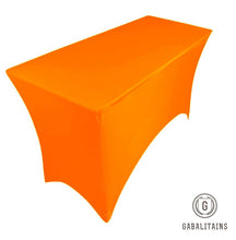 Charger l'image dans la galerie, NAPPE HOUSSE TABLE RECTANGULAIRE SPANDEX 6ft STRETCH TABLECLOTH ORANGE