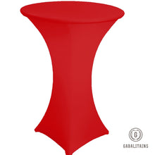 Charger l'image dans la galerie, NAPPE HOUSSE TABLE RONDE SPANDEX STRETCH COCKTAIL MANGE DEBOUT ROUGE