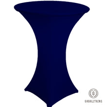 Charger l'image dans la galerie, NAPPE HOUSSE TABLE RONDE SPANDEX STRETCH COCKTAIL MANGE DEBOUT BLEU MARINE NAVY