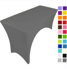 Charger l'image dans la galerie, HOUSSE NAPPE TABLE RECTANGLE ARCHE SPANDEX STRETCH 6ft ARC DARK GREY
