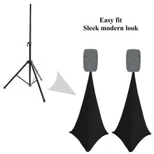 Charger l'image dans la galerie, HOUSSE TREPIED ENCEINTE SPANDEX 140x75cm PAIRE NOIR HABILLAGE