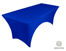 Charger l'image dans la galerie, HOUSSE NAPPE TABLE RECTANGLE ARCHE SPANDEX STRETCH 6ft ARC BLEU ROI