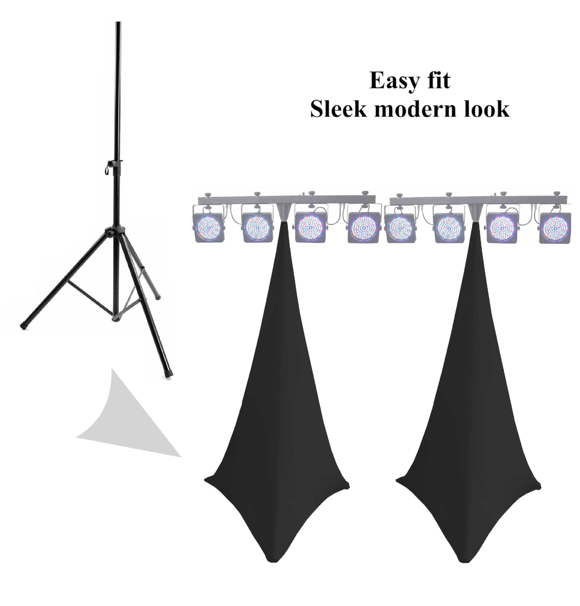 INSTALLATION HOUSSE SCRIM XL TREPIED SON ET LUMIERE DJ SPANDEX LYCRA EXTENSIBLE 