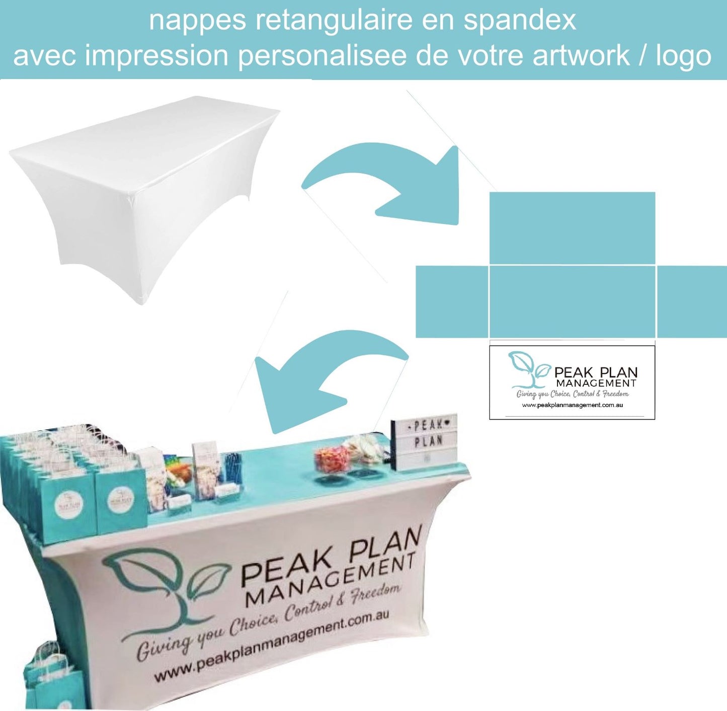 NAPPE EVENEMENTIEL SPANDEX PERSONNALISABLE COULEUR ET LOGO