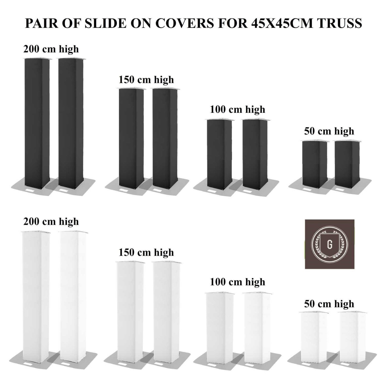 housse spandex truss totem taille 45 pour structure 