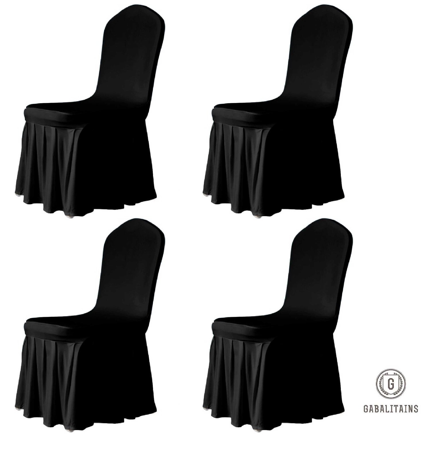 HOUSSE CHAISE SPANDEX JUPE BLACK (x4) Gabalitains