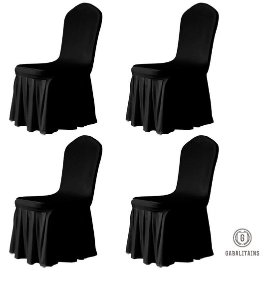 HOUSSE CHAISE SPANDEX JUPE BLACK (x4) Gabalitains