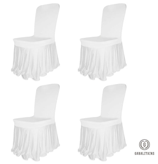 HOUSSE CHAISE SPANDEX JUPE WHITE (x4) Gabalitains