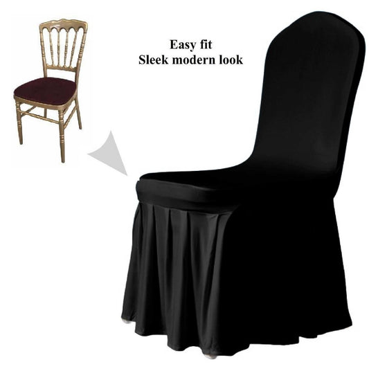 HOUSSE CHAISE SPANDEX JUPE BLACK (x4) Gabalitains