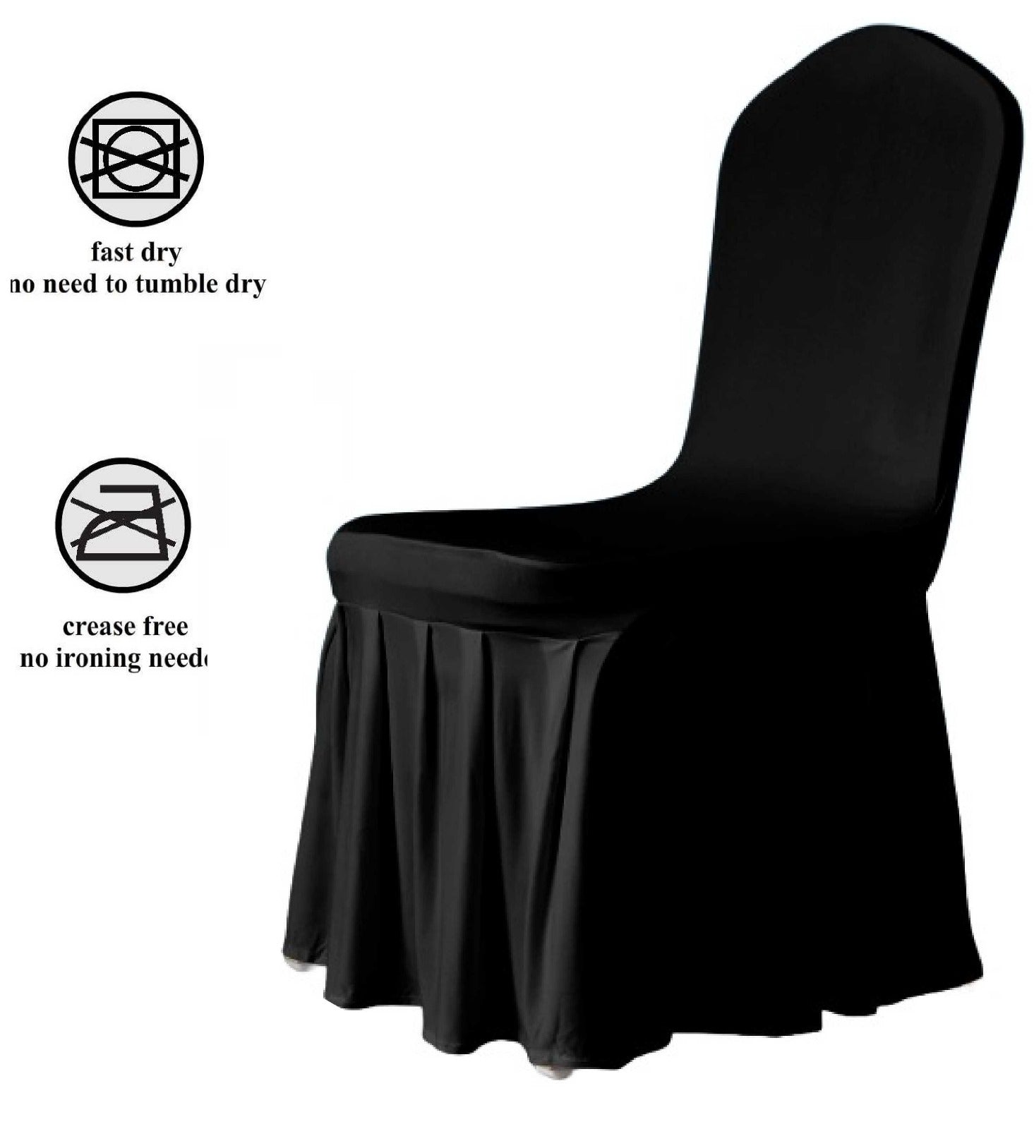 HOUSSE CHAISE SPANDEX JUPE WHITE (x4) Gabalitains