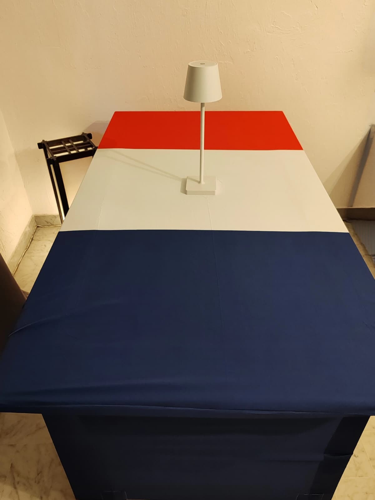 Rectangular Tablecloth with French, Italian, and EU Flags