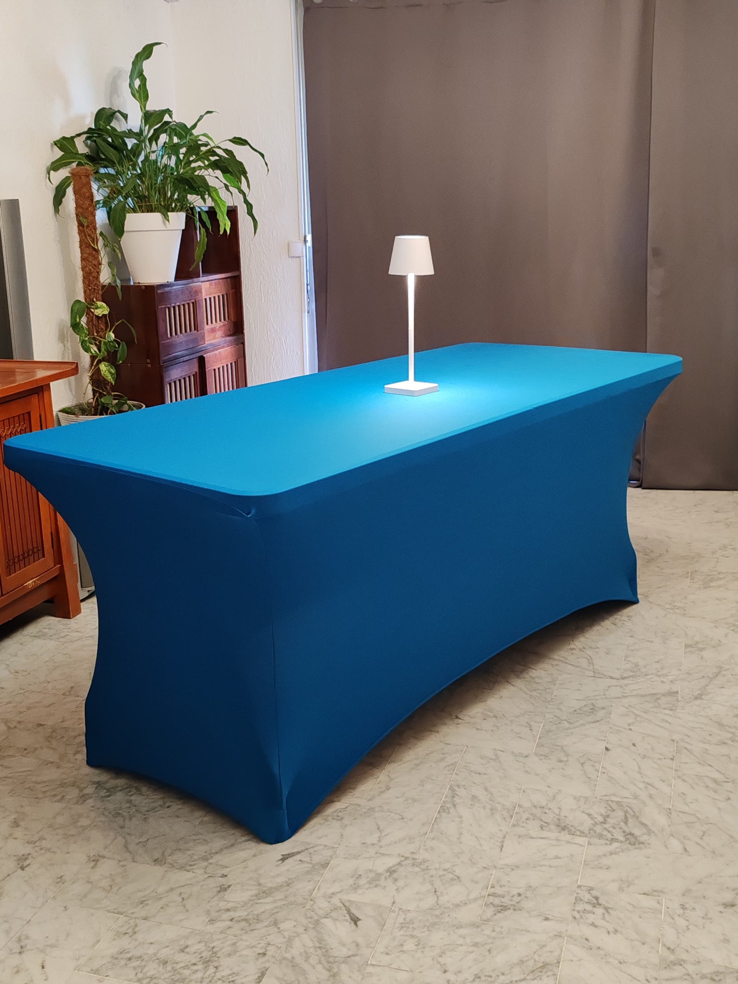 nappe extensible spandex elasthanne evenementiel bleu clair