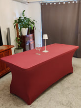Charger l&#39;image dans la galerie, NAPPE RECTANGULAIRE SPANDEX 6ft BORDEAUX
