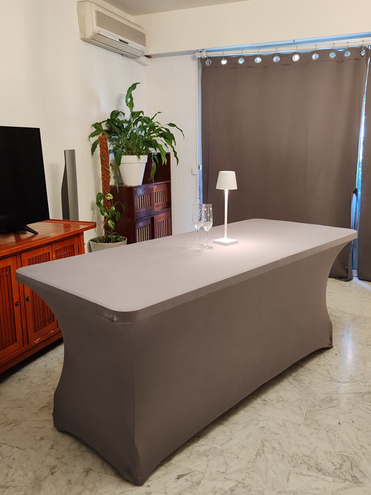 nappe extensible spandex elasthanne evenementiel gris fonce