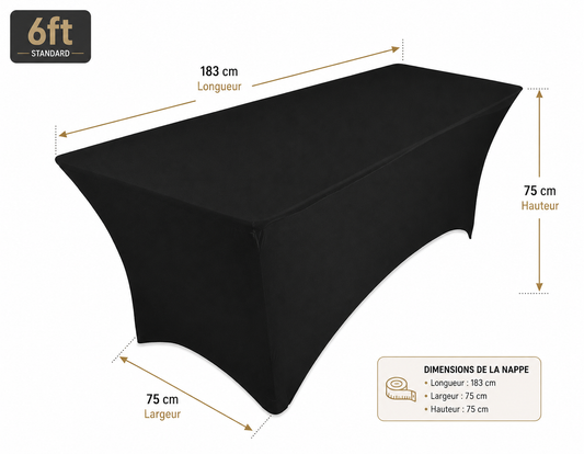 NAPPE RECTANGULAIRE SPANDEX NOIR