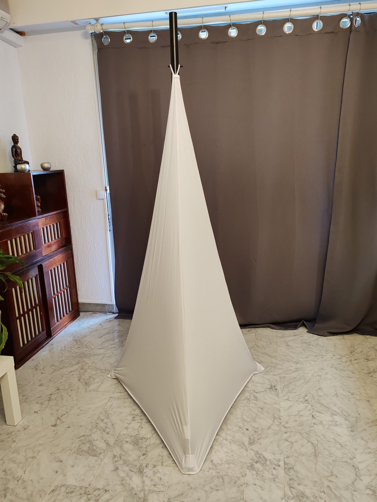 toile double scrims trepied spandex blanc