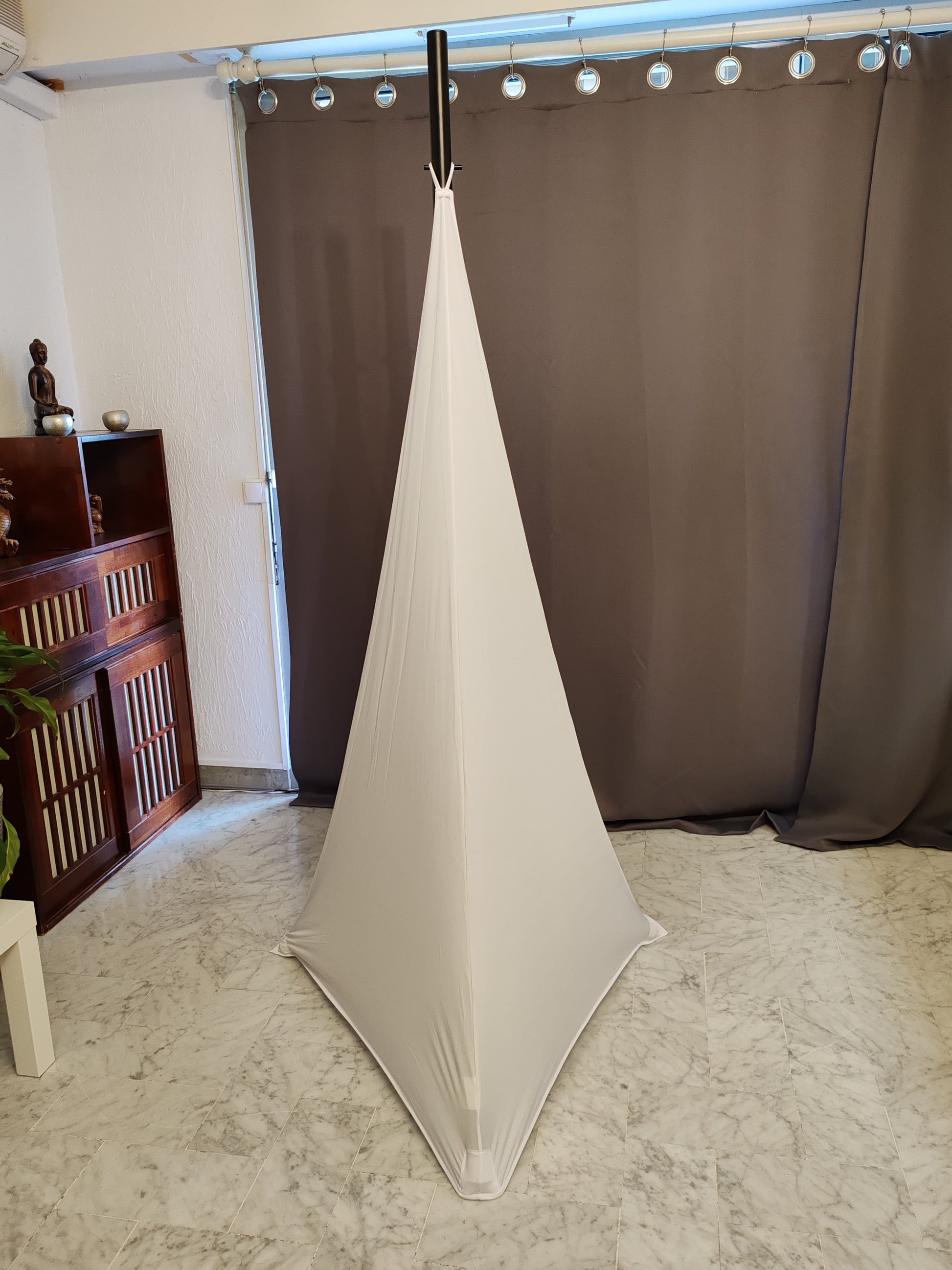 toile double scrims trepied spandex blanc