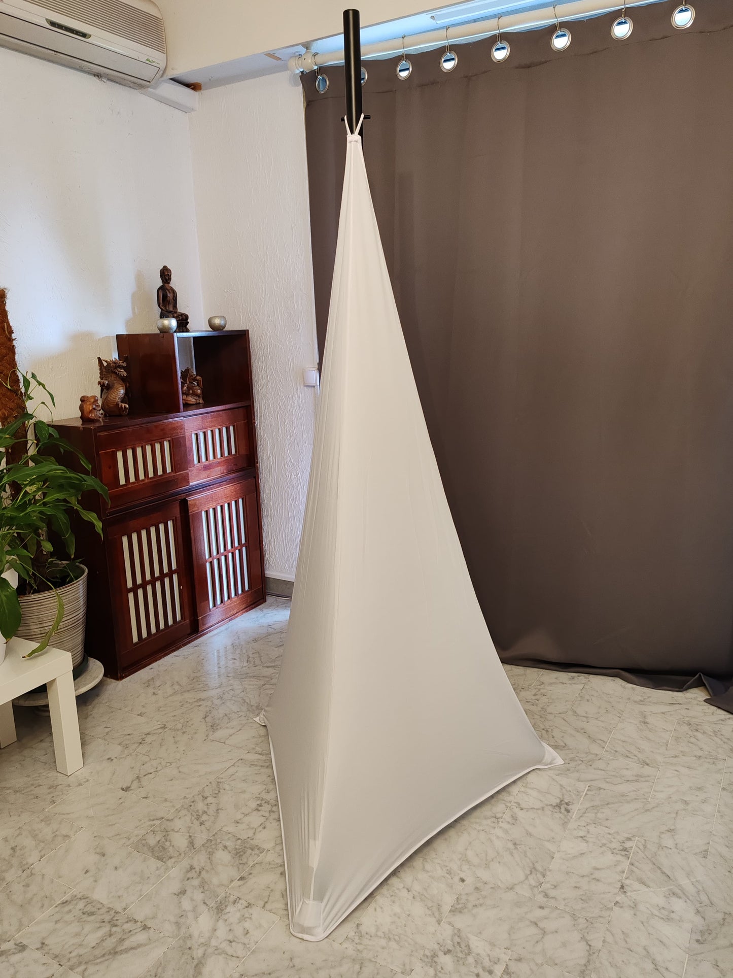 HOUSSE TREPIED ENCEINTE SPANDEX DOUBLE FACE WHITE (x2) Gabalitains