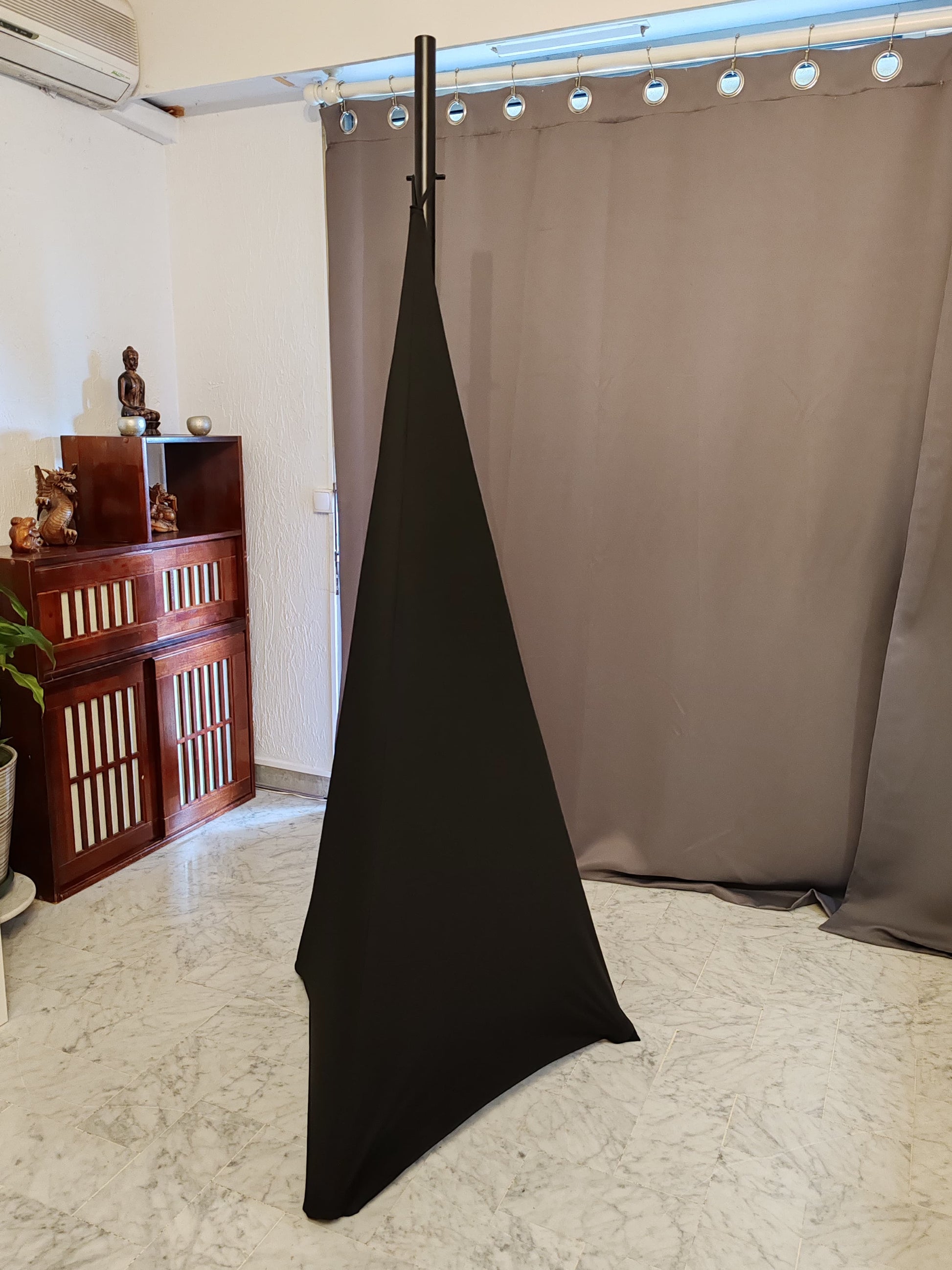 HOUSSE TREPIED ENCEINTE SPANDEX DOUBLE FACE BLACK (lot x2) Gabalitains