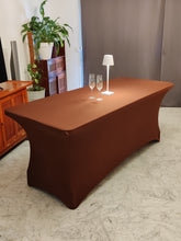 Charger l&#39;image dans la galerie, nappe extensible spandex elasthanne evenementiel marron
