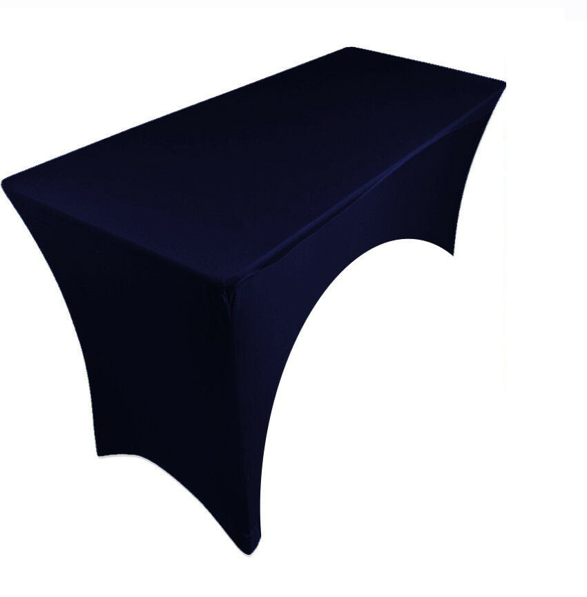 NAPPE TABLE RECTANGLE SPANDEX STRETCH 6ft 1 ARC BLEU MARINE 