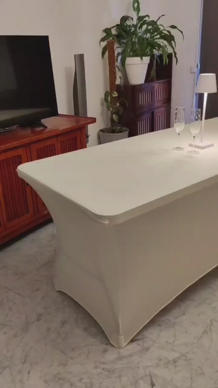 nappe extensible spandex elasthanne evenementiel creme