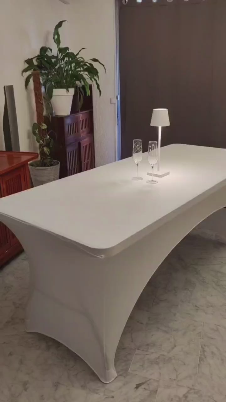 nappe extensible spandex elasthanne evenementiel arc blanc