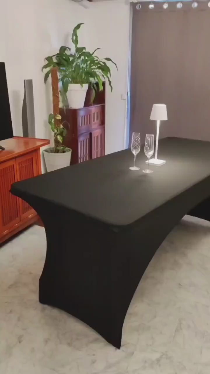 nappe extensible spandex elasthanne evenementiel arc noir