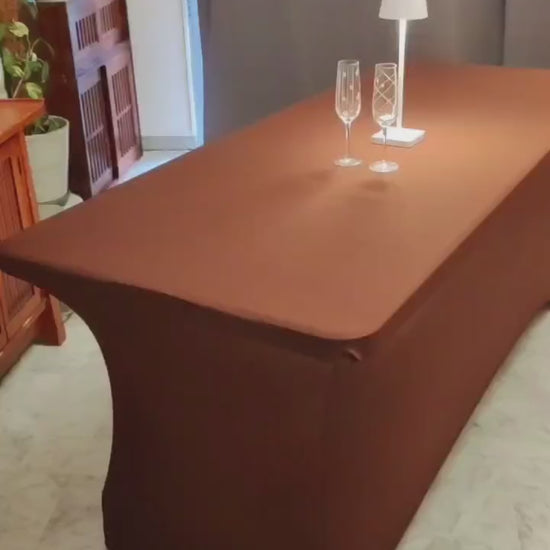nappe extensible spandex elasthanne evenementiel marron