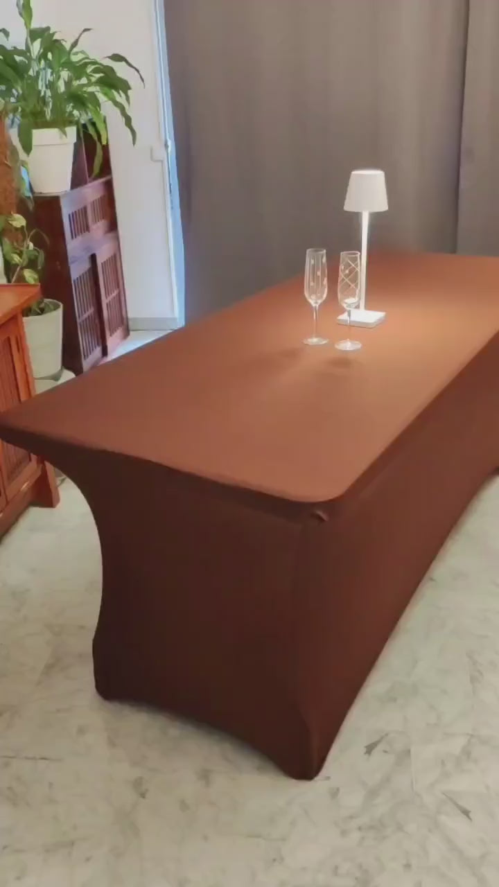 nappe extensible spandex elasthanne evenementiel marron