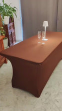 Charger et lire la vidéo dans la visionneuse de la Galerie, nappe extensible spandex elasthanne evenementiel marron

