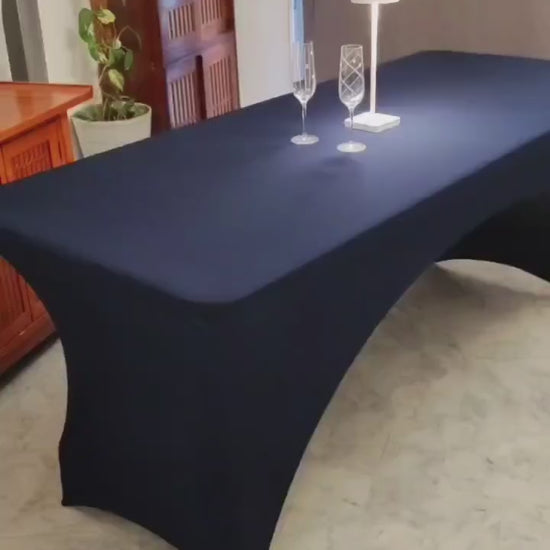 nappe extensible spandex elasthanne evenementiel bleu marine
